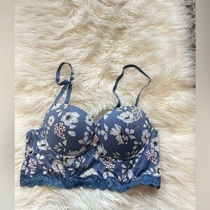 Blue floral corset top